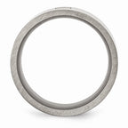 Stainless Steel Matte Black Wedding Band with Natural Diamond Accent
