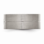 Stainless Steel Matte Black Wedding Band with Natural Diamond Accent