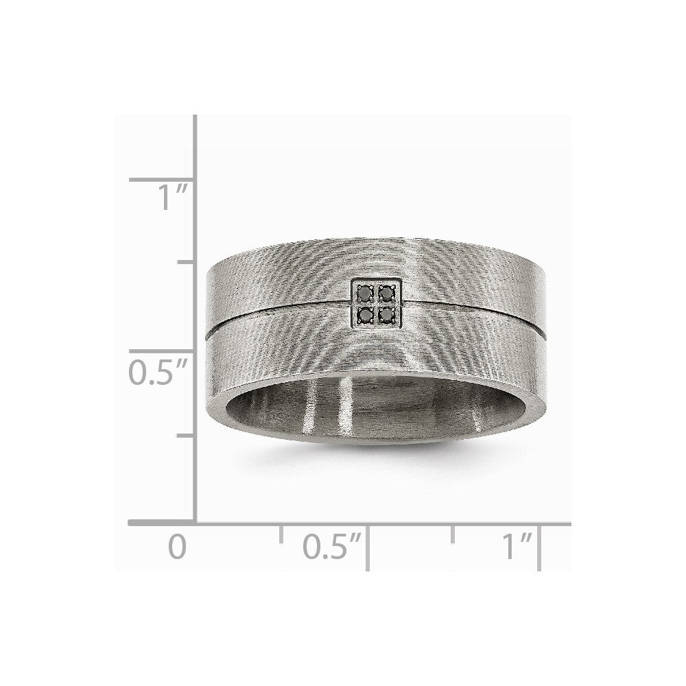 Stainless Steel Matte Black Diamond Band