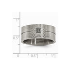 Stainless Steel Matte Black Diamond Band