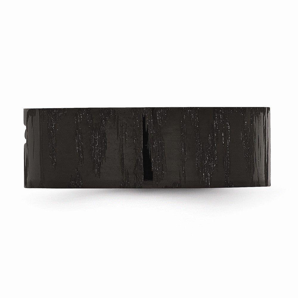 Stainless Steel Diamond Cross Wedding Band with Polished Matte Finish