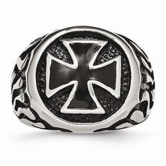 Sophia Jewelers Men's Black IP-Plated Stainless Steel Polished Ring