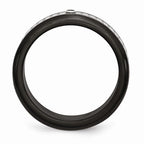 Sophia Jewelers Stainless Steel Diamond Wedding Band Black IP-Plated Engravable