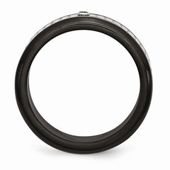 Sophia Jewelers Stainless Steel Diamond Wedding Band Black IP-Plated Engravable - 8