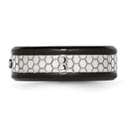 Diamond Wedding Band in Stainless Steel with Black IP, 8mm