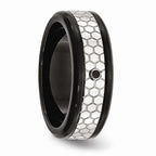 Sophia Jewelers Stainless Steel Diamond Wedding Band Black IP-Plated Engravable