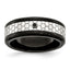 Sophia Jewelers Stainless Steel Diamond Wedding Band Black IP-Plated Engravable