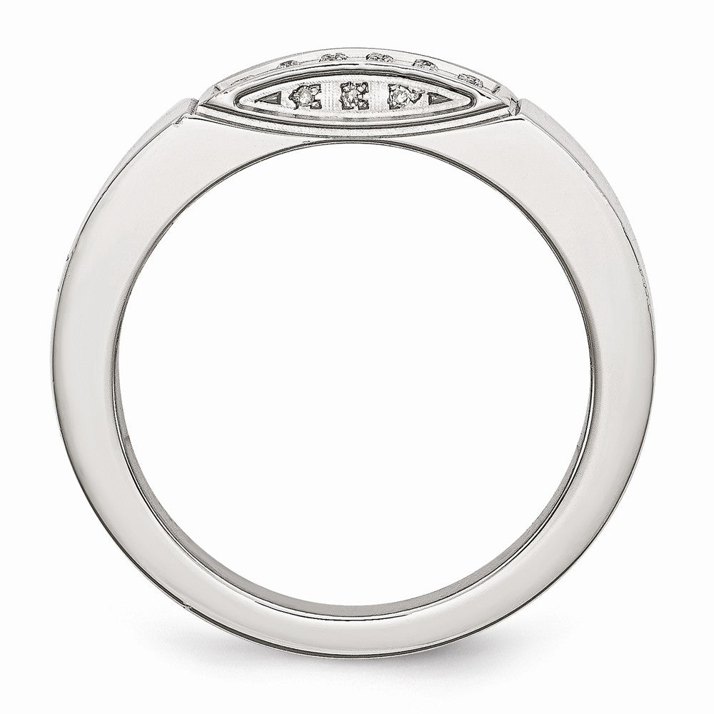 Sophia Jewelers Stainless Steel Diamond Wedding Band Polished Elegant Design