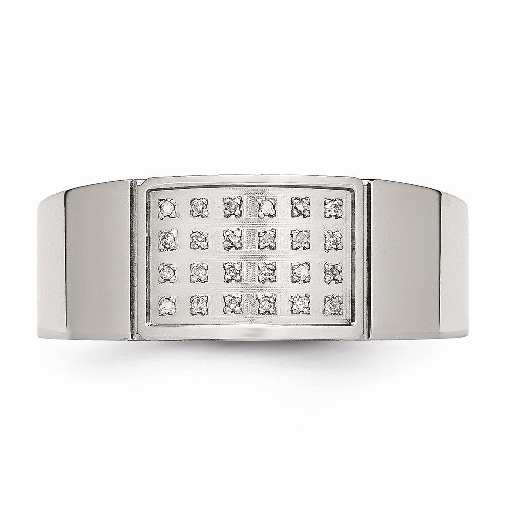 Sophia Jewelers Stainless Steel Diamond Wedding Band Polished Elegant Design