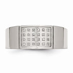 Sophia Jewelers Stainless Steel Diamond Wedding Band Polished Elegant Design