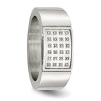 Stainless Steel Polished 1/10 Carat Diamond 9.5mm Band