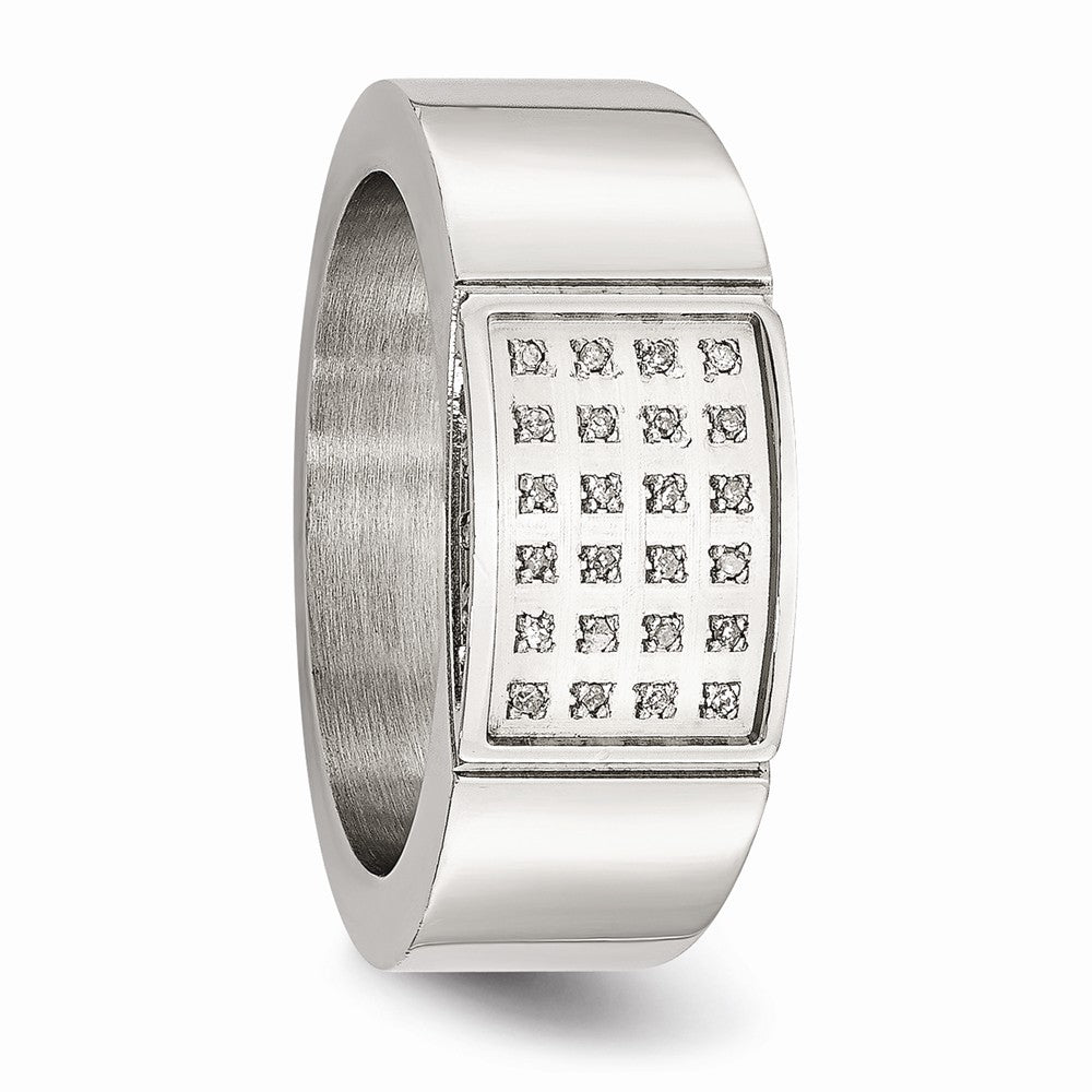 Sophia Jewelers Stainless Steel Diamond Wedding Band Polished Elegant Design