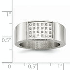 Stainless Steel Polished 1/10 Carat Diamond 9.5mm Band