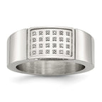 Sophia Jewelers Stainless Steel Diamond Wedding Band Polished Elegant Design