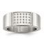 Sophia Jewelers Stainless Steel Diamond Wedding Band Polished Elegant Design