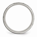 Black Grooved Wedding Band in Stainless Steel, 8mm