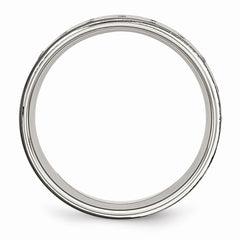 Stainless Steel 8mm Polished Black IP Wedding Band Modern Elegance - 8