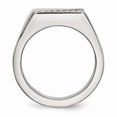 Sophia Jewelers Men's Stainless Steel Crystal Polished Ring - 9 - 9