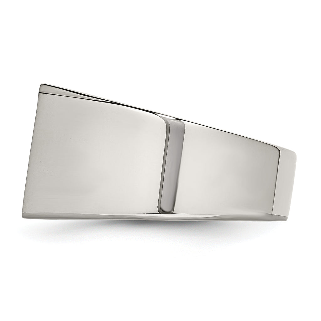 Crystal Signet Ring in Stainless Steel