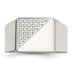 Crystal Signet Ring in Stainless Steel