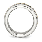 Stainless Steel Antiqued and Polished Yellow IP-plated 13.25mm Band
