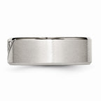 Stainless Steel Wedding Band with Polished Brushed Finish and CZ Elegance