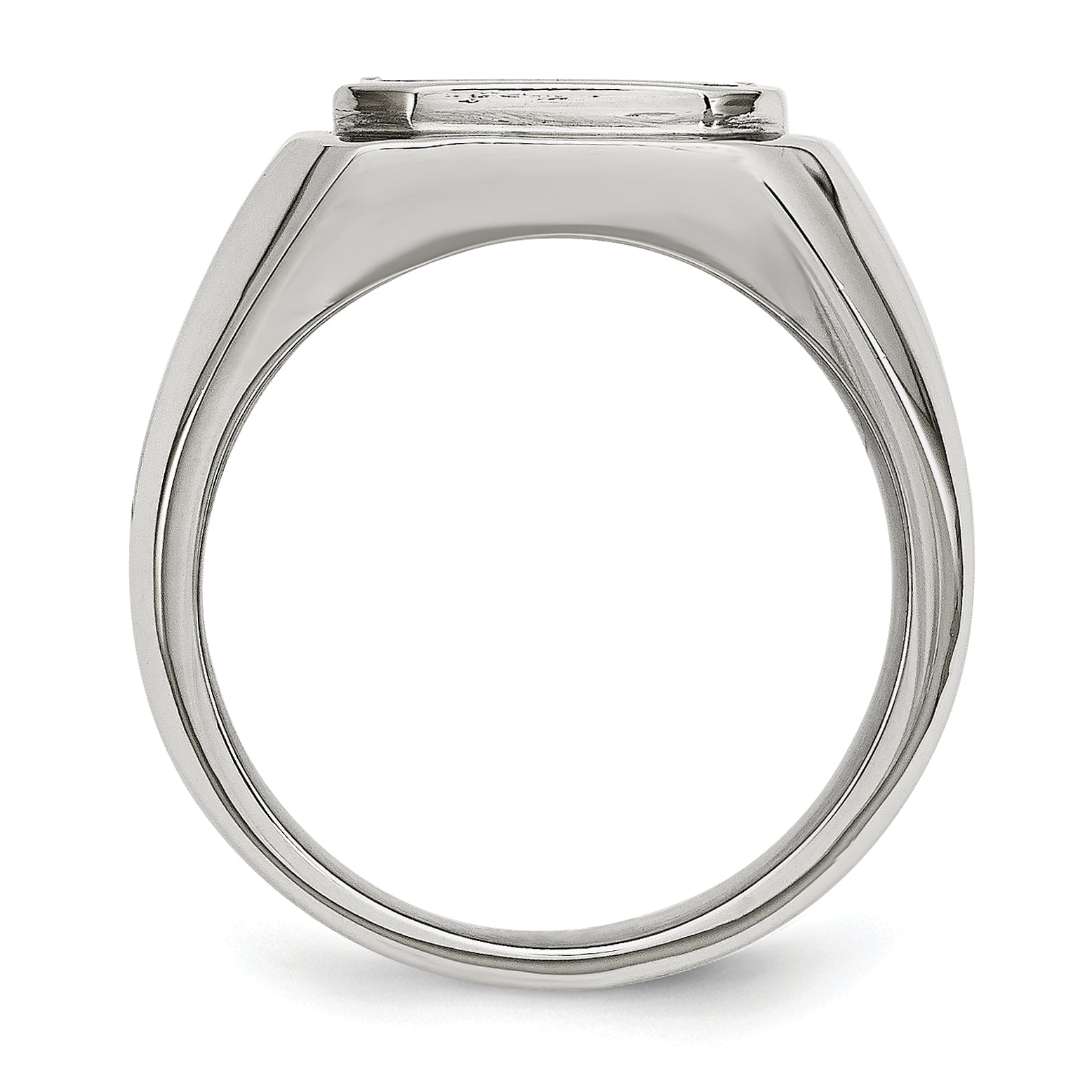 Stainless Steel Polished Black Enameled Ring Secondary image