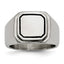 Stainless Steel Polished Black Enameled Ring
