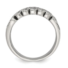 Stainless Steel Antiqued and Polished Marcasite Ring