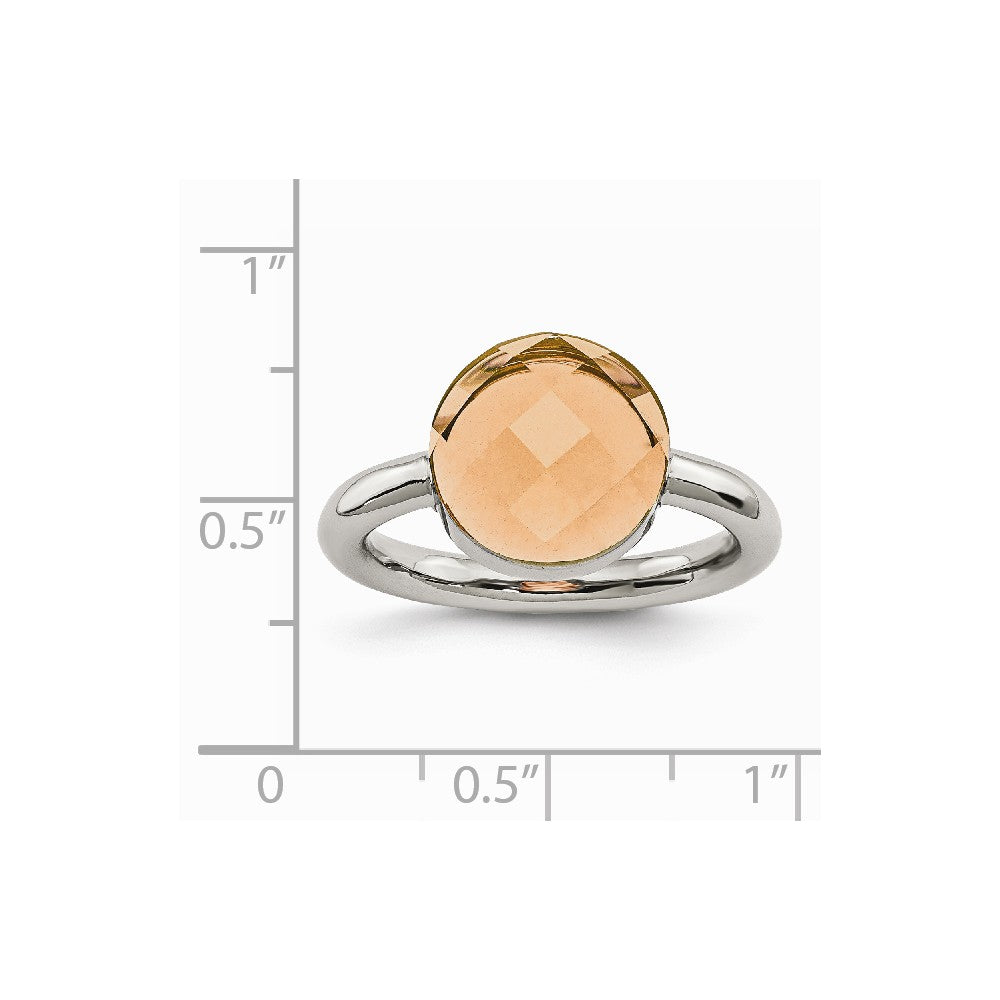 Stainless Steel Polished Champagne Glass Ring