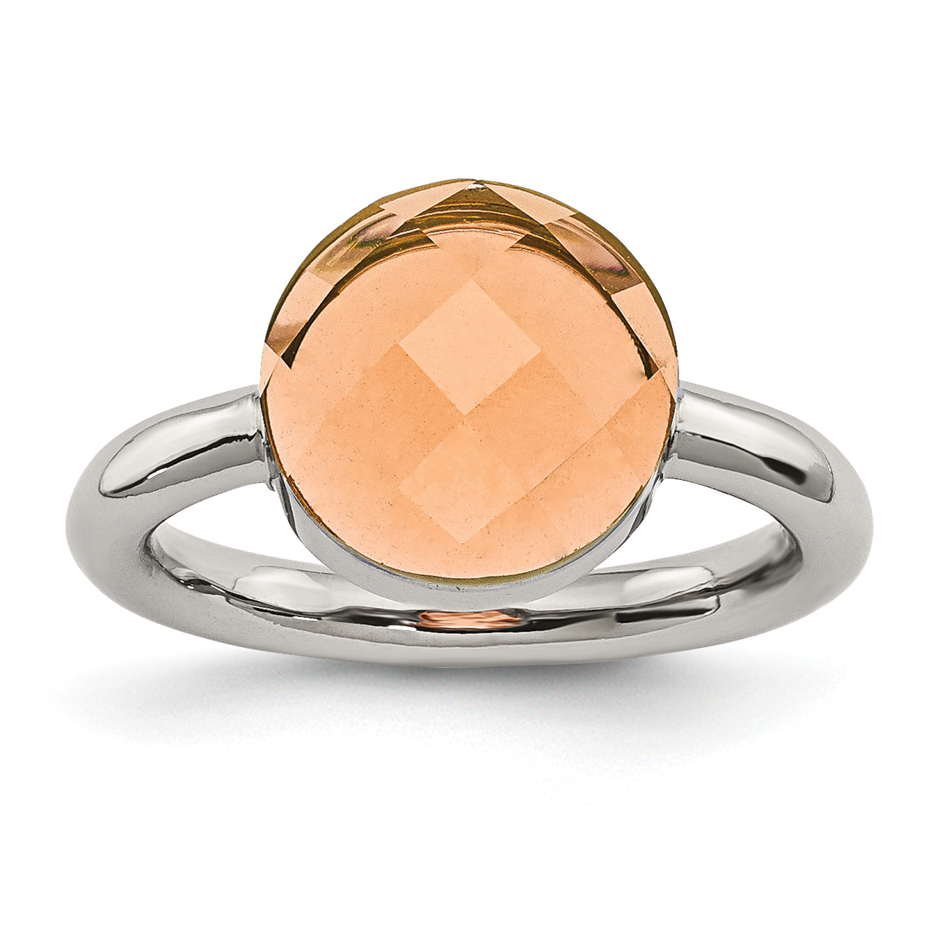 Stainless Steel Polished Champagne Glass Ring Main image