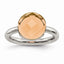 Sophia Jewelers Stainless Steel Polished Ring with Peach Glass Accent
