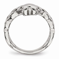 Sophia Jewelers Polished Stainless Steel Claddagh Ring Elegant Themed Design