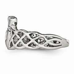 Sophia Jewelers Polished Stainless Steel Claddagh Ring Elegant Themed Design