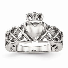 Sophia Jewelers Polished Stainless Steel Claddagh Ring Elegant Themed Design