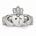 Claddagh & Cross Ring in Stainless Steel