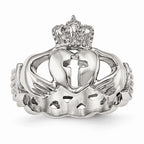 Claddagh & Cross Ring in Stainless Steel