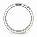 Stainless Steel Wedding Band with CZ Green Camo Polished Finish