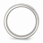 Stainless Steel Wedding Band with CZ Polished Camo Comfort Fit