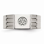 Sophia Jewelers Men's Polished Stainless Steel Ring with CZ Elegance