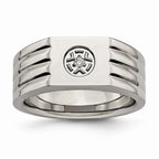 Sophia Jewelers Men's Polished Stainless Steel Ring with CZ Elegance