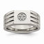 Sophia Jewelers Men's Polished Stainless Steel Ring with CZ Elegance
