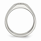 Sophia Jewelers Men's Stainless Steel CZ Ring with Polished Brushed Finish