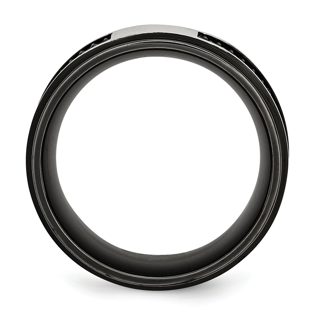 Black IP-Plated Wedding Band in Stainless Steel, 10mm