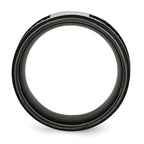 Black IP-Plated Wedding Band in Stainless Steel, 10mm