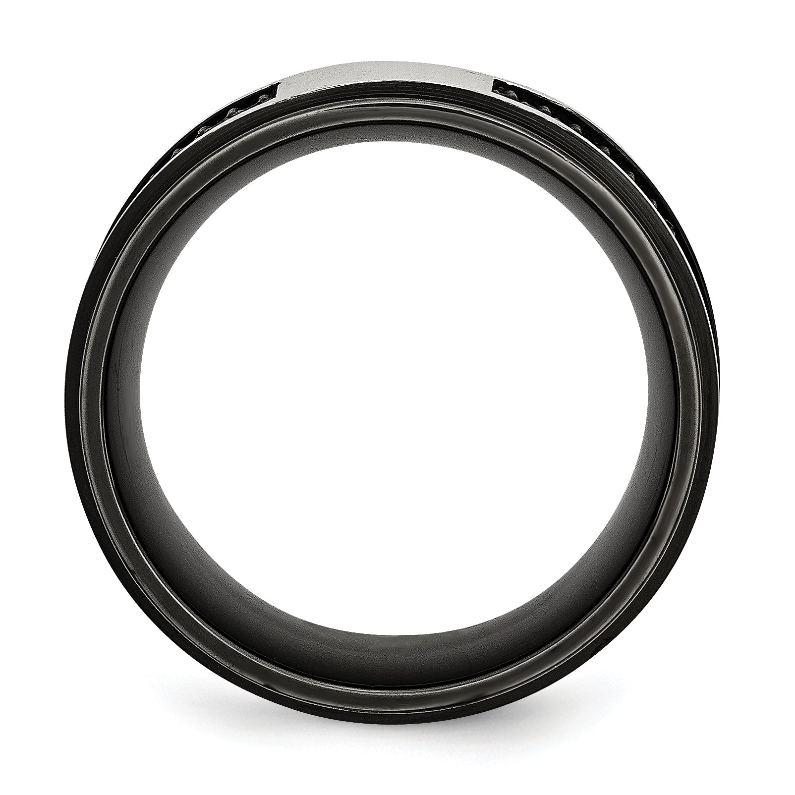 Black IP-Plated Wedding Band in Stainless Steel, 10mm