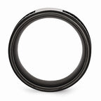 Sophia Jewelers Black IP-Plated Stainless Steel Wedding Band with Rubber Inlay