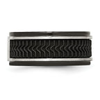 Black IP-Plated Wedding Band in Stainless Steel, 10mm