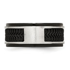 Black IP-Plated Wedding Band in Stainless Steel, 10mm
