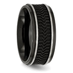 Black IP-Plated Wedding Band in Stainless Steel, 10mm